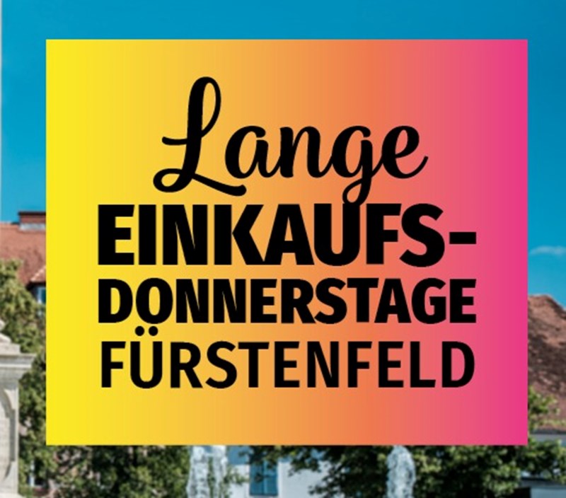 Werbebanner für lange Einkaufsdonnerstage in Fürstenfeld